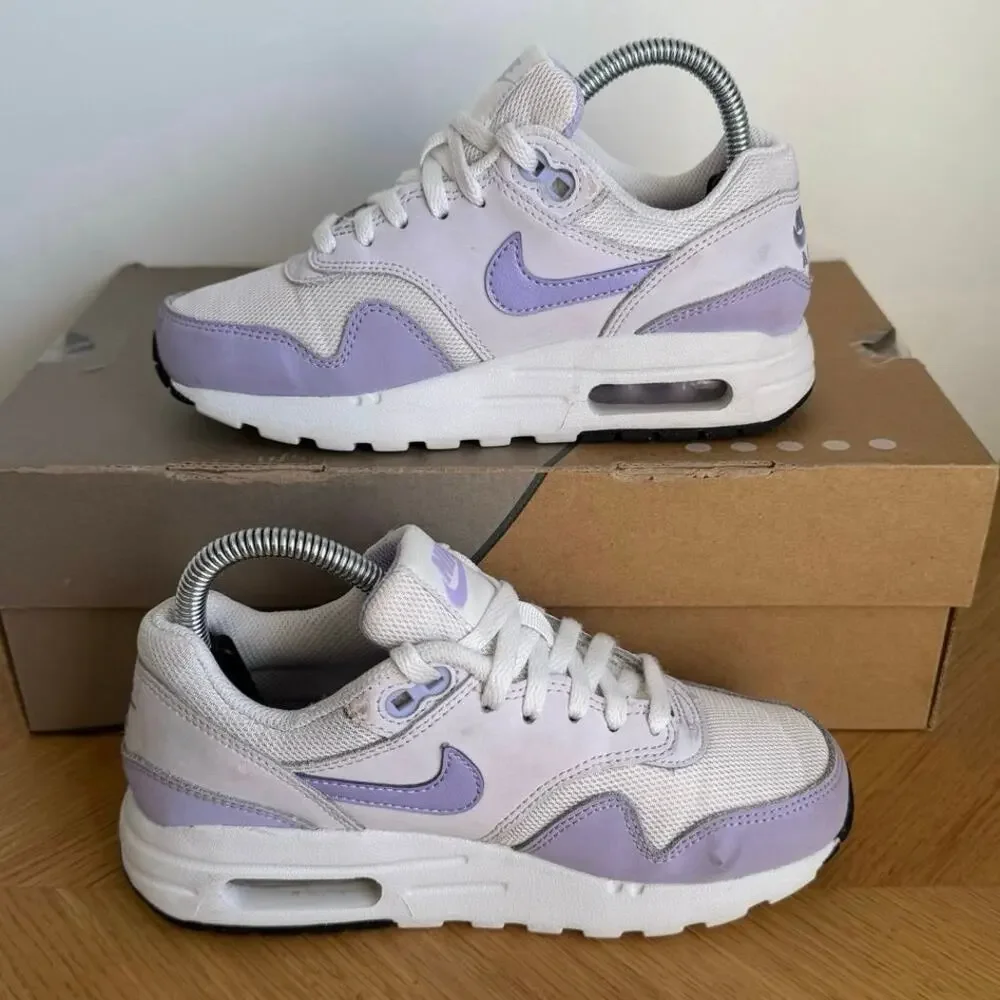 Nike Air Max 1 ‘White/Purple’ Kids Sneakers- SZ 2 Y